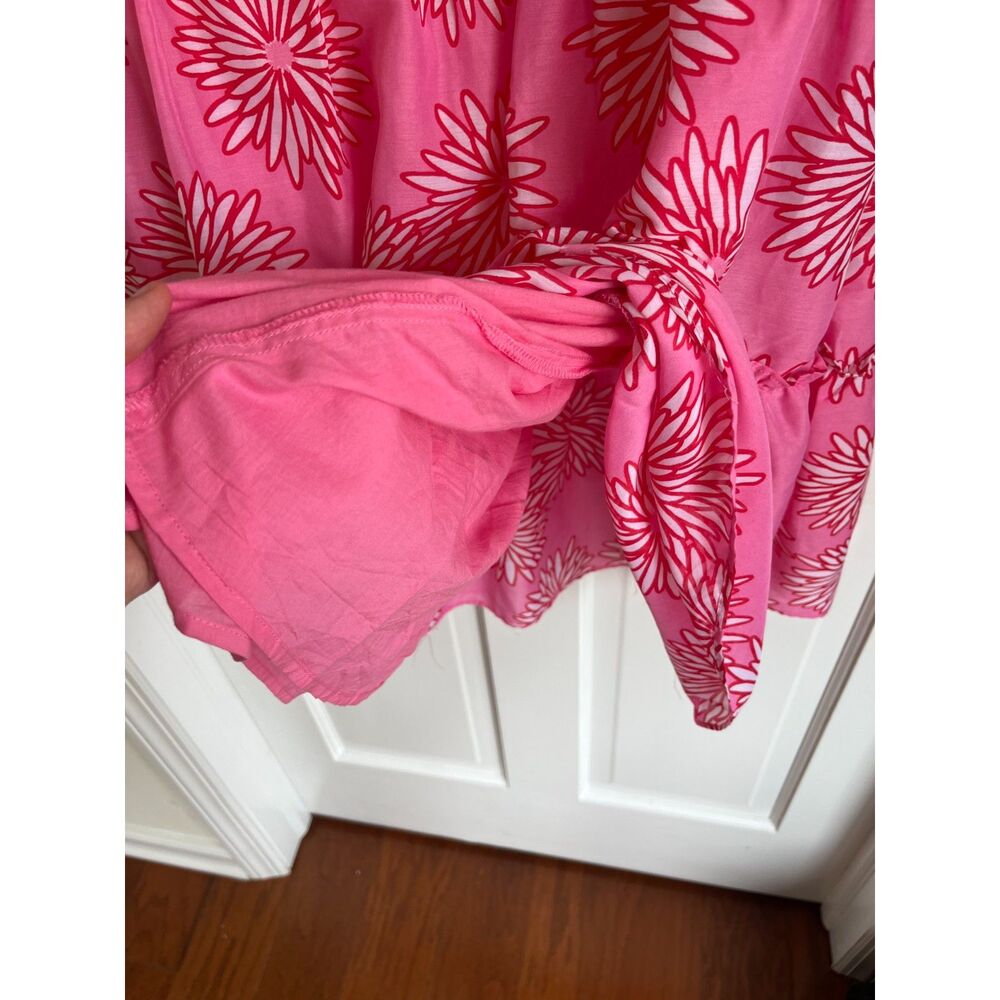 J. Marie Sleeveless Short Shift Dress SZ XS Pink & White Floral Pattern Feminine - Picture 4 of 7
